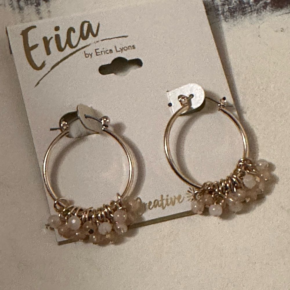 Erica Lyons gold beaded dangle earrings